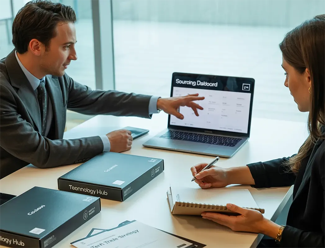 image of man explaining on laptop
