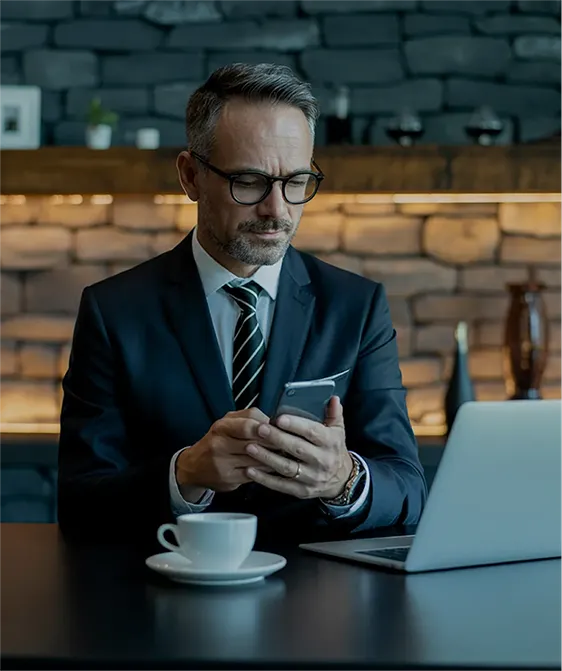 man using his mobile