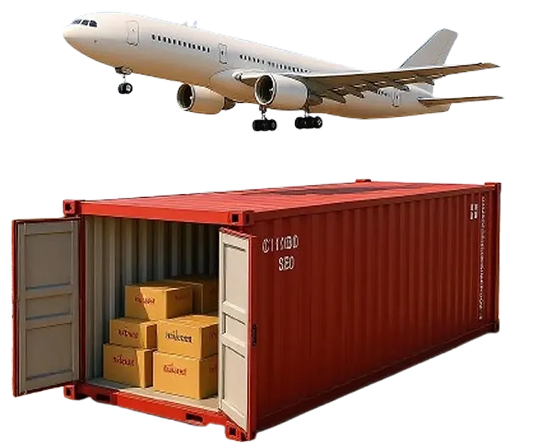 image of airplane with container