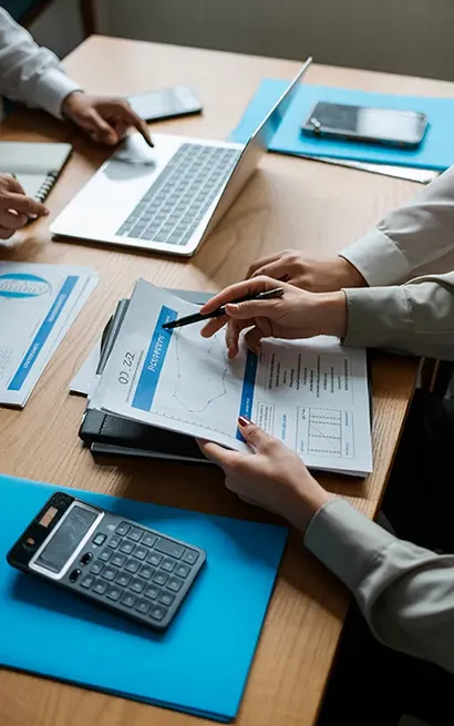 business man do calculating image