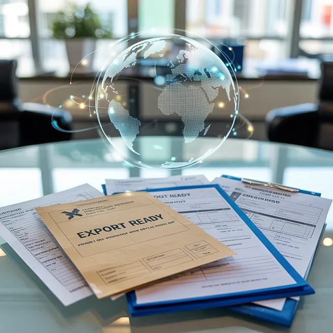 globe with documents image