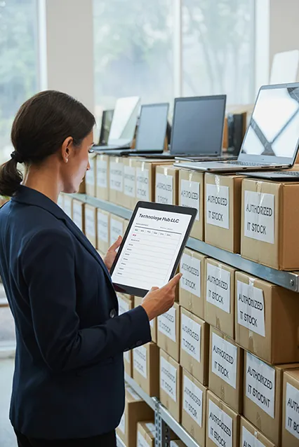 image of business woman checking boxes