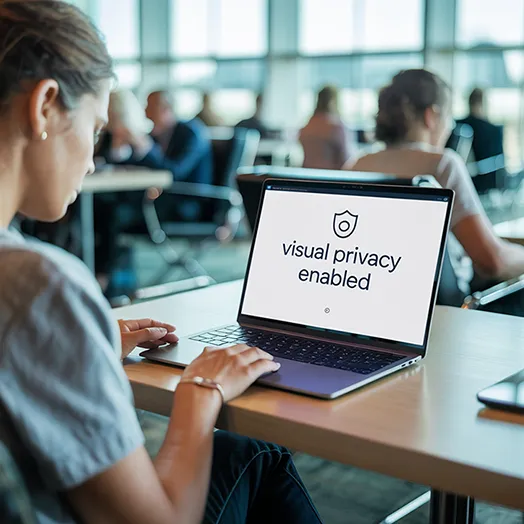 image of visual privacy enabled