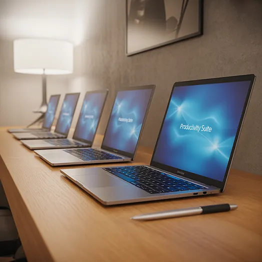 image of laptops with pen