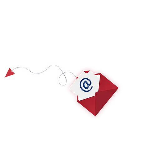 image of email with send arrow