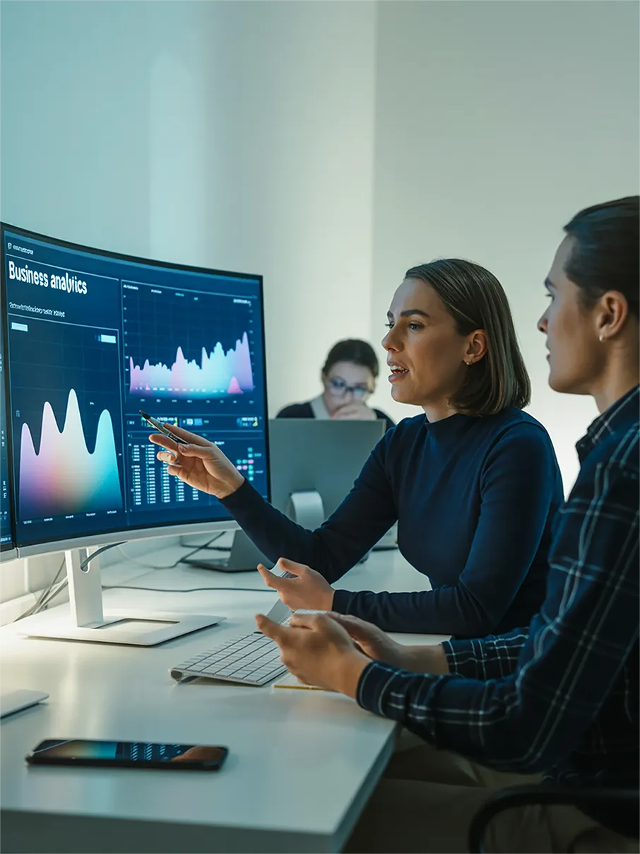 Business analytics discussion on monitors